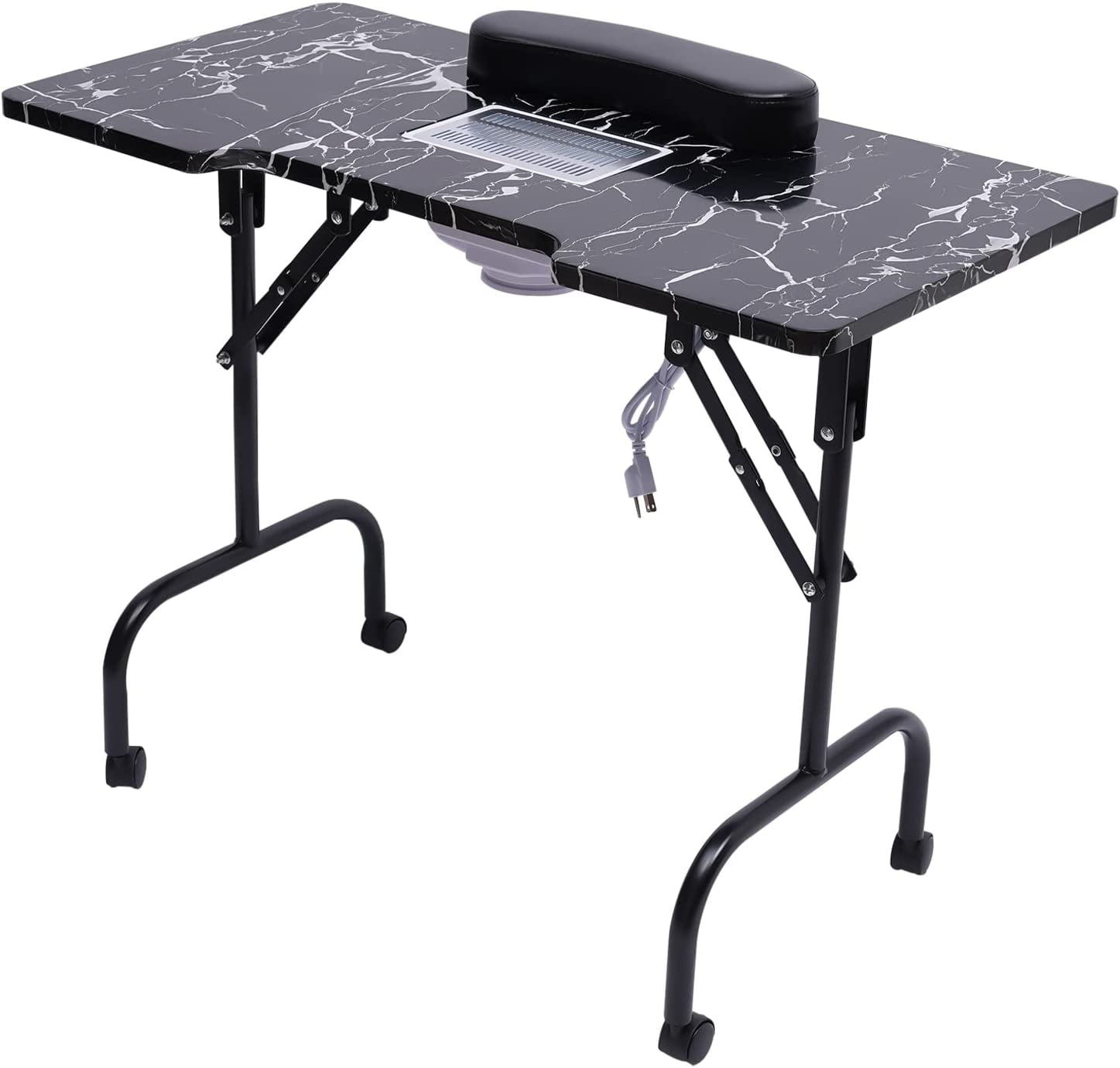 MONIPA MT015P Portable Nail Table with Folding Function for Both Salon