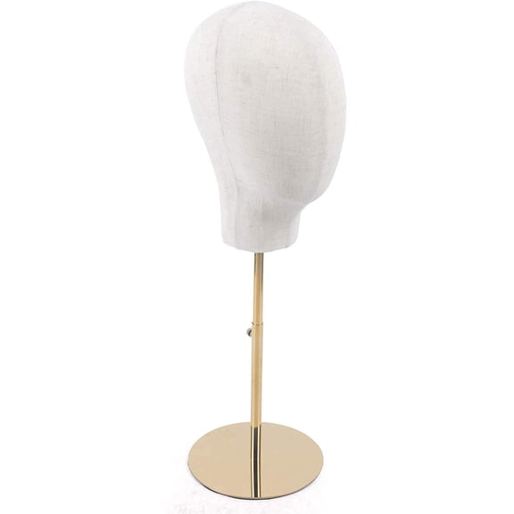 MONIPA Mannequin Head Hat Rack Cap Wig Holder Display Stand Wig Head Cork Canvas for Wigs Making Display Styling