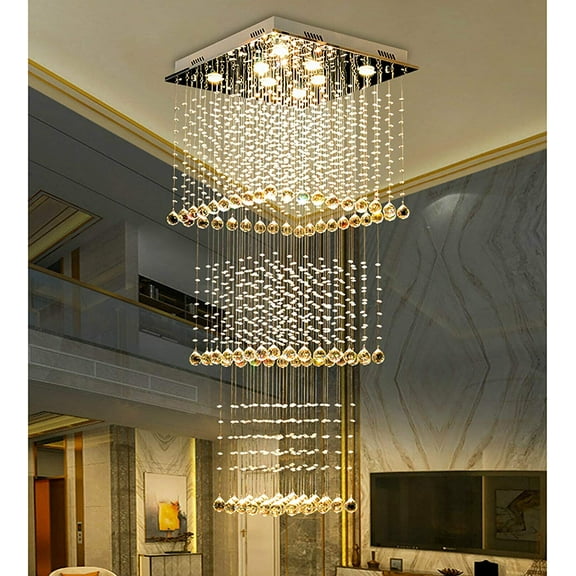 MONIPA Modern Chandelier LED Ceiling Light Luxury K9 Crystal Ceiling Lamp For Stairwell Dining Room Restaurant Hall GU10