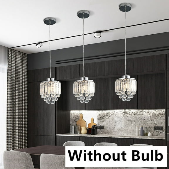 MONIPA Modern Simple Electric Transparent Crystal Chandelier 3 Pack