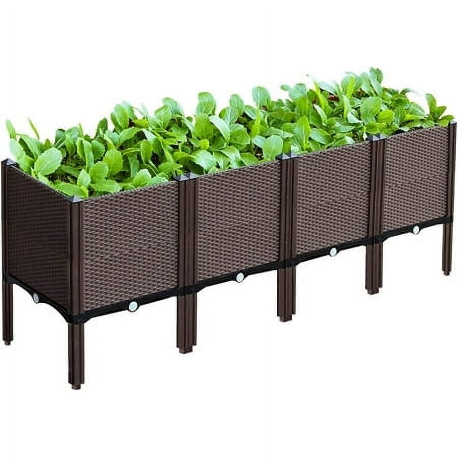 MONIPA Outdoor Patio Flower Herb Container 4PCS Elevated Garden