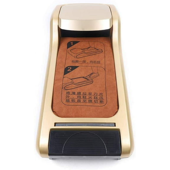 MONIPA Shoe Cover Machine Automatic Shoe Cover Dispenser Golden Smart Shoe Membrane Machine + 3 Rolls of Shoe Membrane
