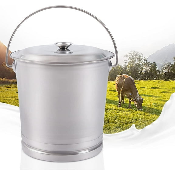 MONIPA Stainless Steel 8.5QT Milk Bucket with Lid-Feeding Kitchen Food with Lid, Handle