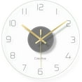 MONIPA Transparent Wall Clock Round Tempered Glass Clock Ultra-Thin ...