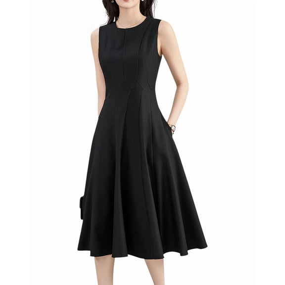 MONIQUE LAGARDE womens  Wool-Blend Midi Dress, 6