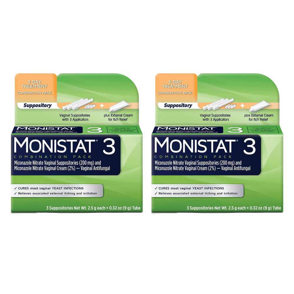 MONISTAT 3Dose Yeast Infection Treatment, 3 Suppository Inserts & External Itch Cream (Pack of