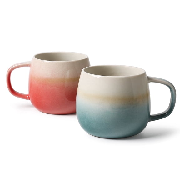 MONITO 11oz Couple Mugs Set of 2, Cute Ceramic Coffee Mug Set of 2, Microwave Safe Mugs for Home & Office,Birthday,Anniversary Gift