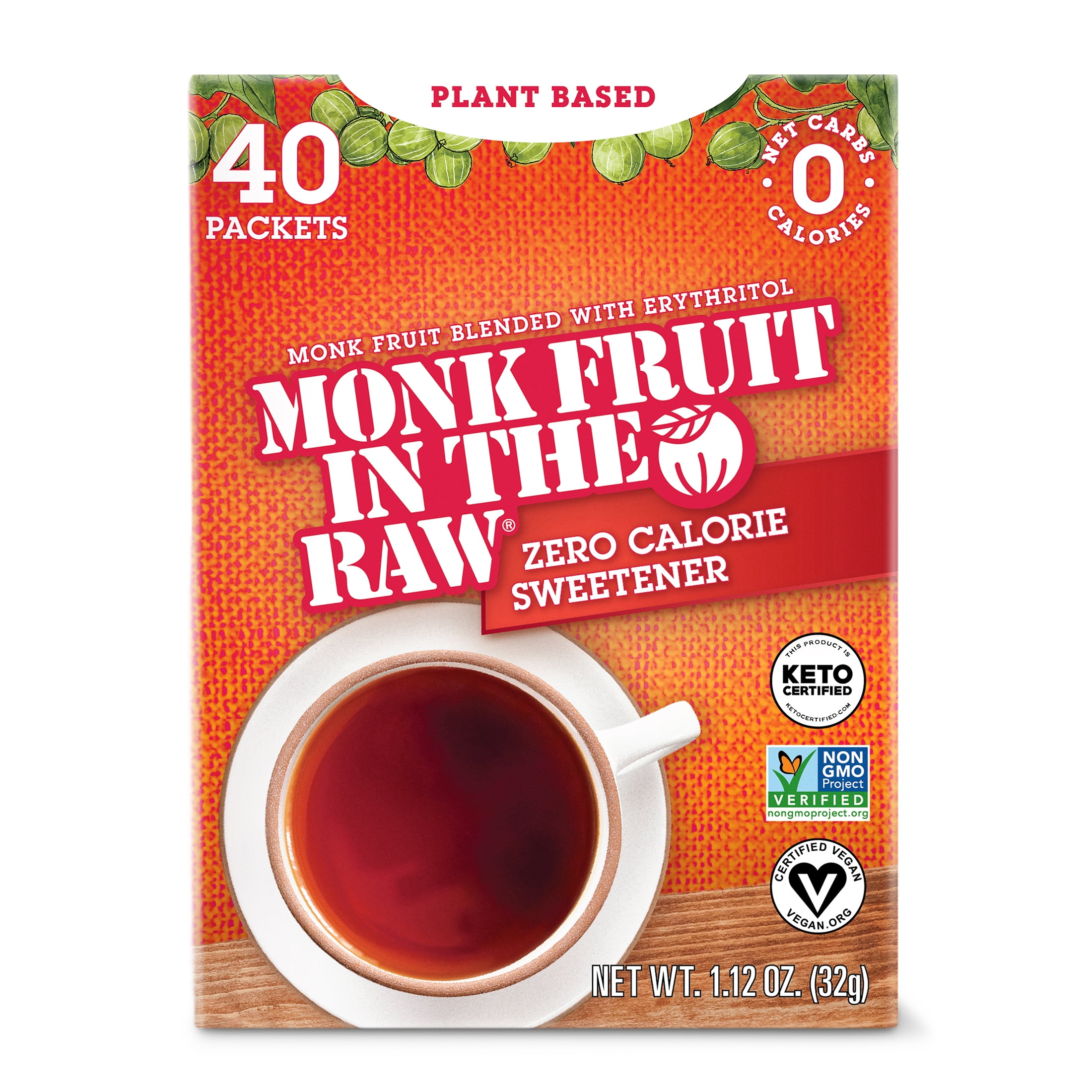 MONK FRUIT IN THE RAW, Natural Monk Fruit Sweetener w/ Erythritol,  Sugar-Free Keto, Gluten Free, Zero Calorie, Low Carb, Vegan, Sugar  Substitute, 16