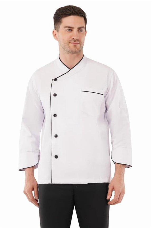 Men's Multi-Color 3/4 Sleeve Single Breasted Chef Coat, SIZE (XS-6XL)