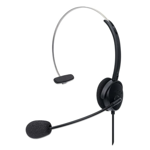 Manhattan Mono On-Ear USB Headset with Microphone 179867