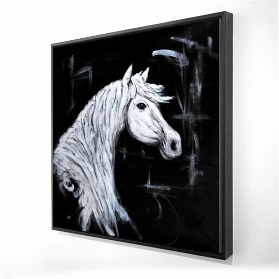 Begin Home Decor 2081-3636-AN210 36 x 36 in. Horse Profile View - Black Framed Canvas for Living Room Decor