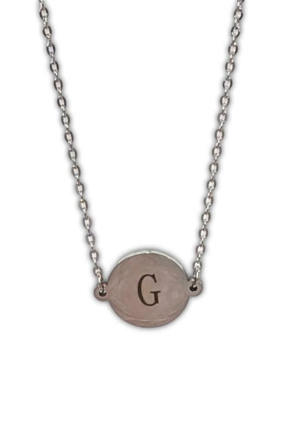 MONOGRAM INITIAL Pendant Necklace - LETTER G - 18" Chain - by Puka Creations