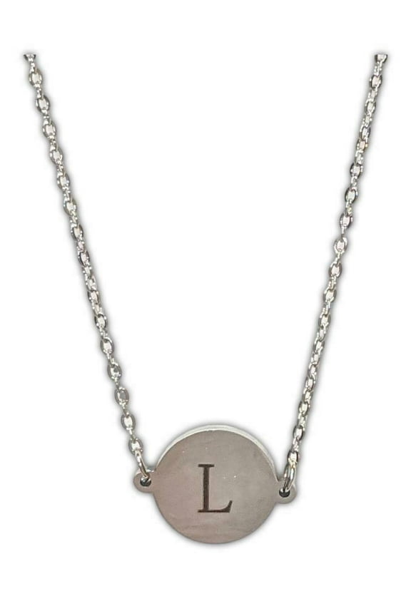 MONOGRAM INITIAL Pendant Necklace - LETTER L - 18" Chain - by Puka Creations
