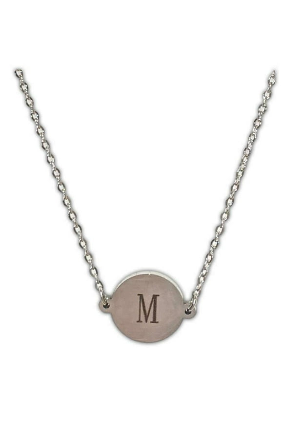 MONOGRAM INITIAL Pendant Necklace - LETTER M - 18" Chain - by Puka Creations