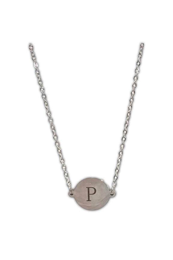 MONOGRAM INITIAL Pendant Necklace - LETTER P - 18" Chain - by Puka Creations