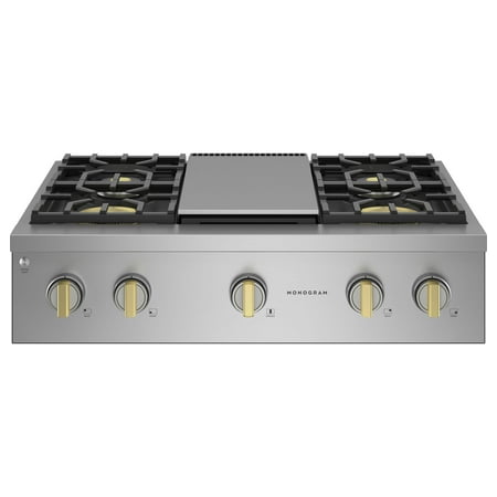 Monogram - 36" Built-In Gas Cooktop with 4 Burners - Stainless steel
