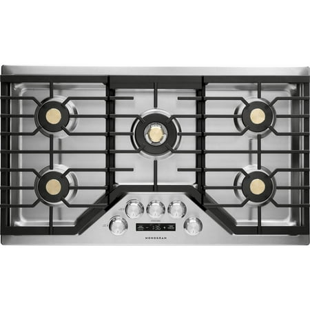 Monogram - 36" Built-In Gas Cooktop with 5 burners - Stainless steel