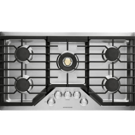 Monogram - 36" Built-In Gas Cooktop with 5 burners - Stainless steel