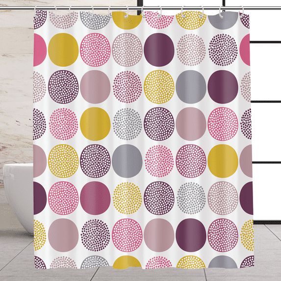 MONOJOY Colorful Polka Dots Shower Curtain, Bath Curtains Bathroom Decor Sets with Hooks Shower, Waterproof Polyester Curtain