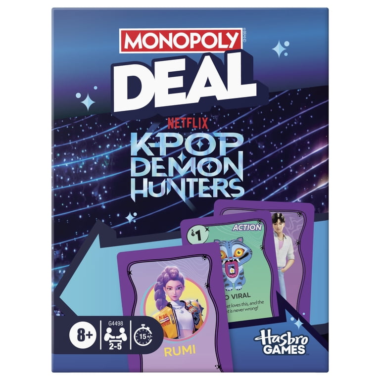Monopoly Deal: KPop Demon Hunters Card Game, 15 Mins., Family