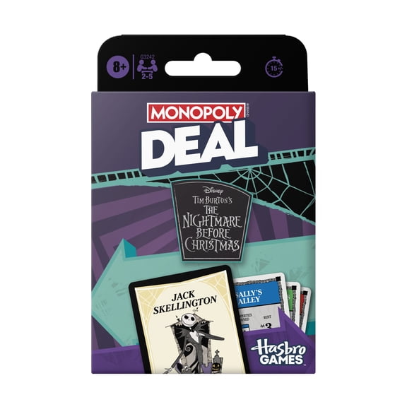 Monopoly Deal: Tim Burton's The Nightmare Before Christmas Edition Card Game, Ages 8+