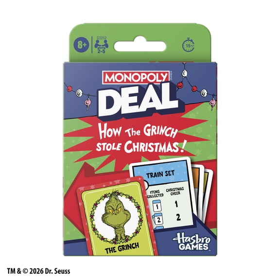 Monopoly Deal: How the Grinch Stole Christmas Edition Card Game for Ages 8 and Up