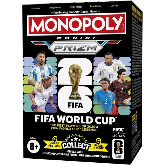 Monopoly Panini Prizm: FIFA World Cup Trading Cards Booster Box, Gifts for Soccer Fans
