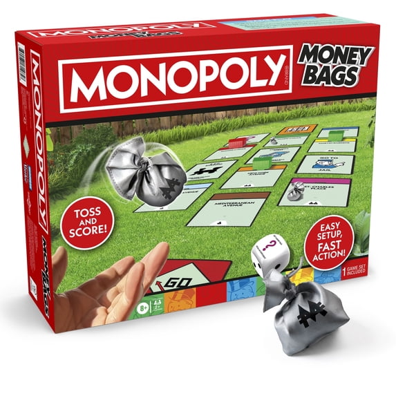 Monopoly Money Bags Yard Toss Game for Outdoor Play, Ages 8+