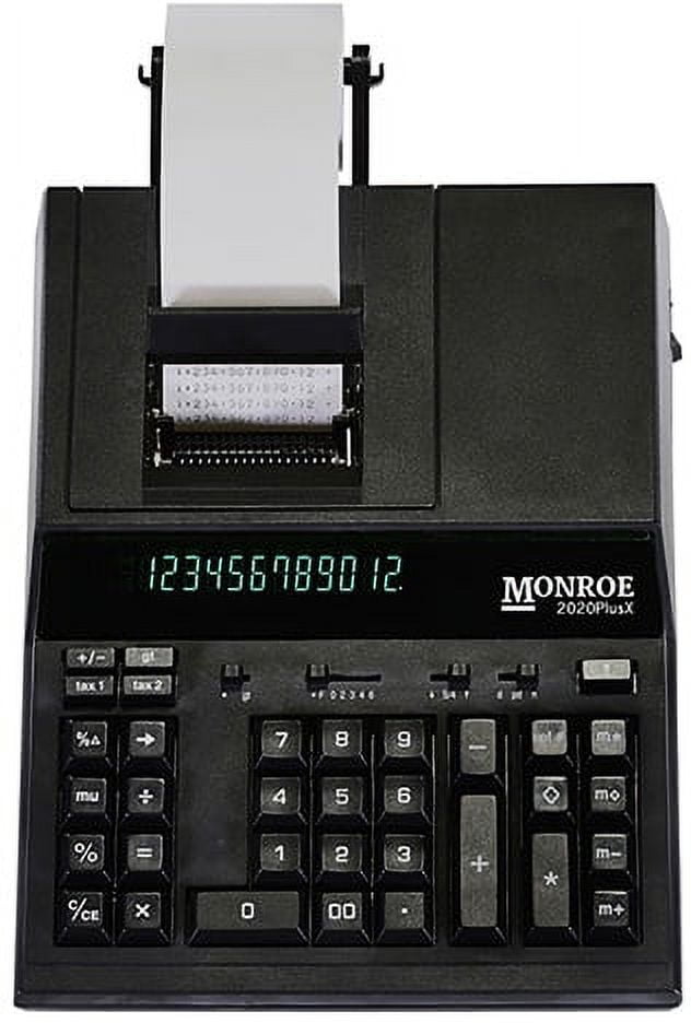 MONROE SYS for BUSINESS 2020PlusX Medium Duty Printing Calculator with M33X Ribbon Cartridge, Black