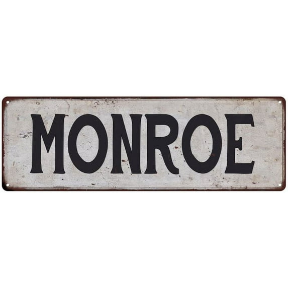 MONROE Vintage Look Gift Rustic Chic Metal Sign 6x18 206180036515