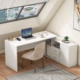 thumbnail image 1 of MONSLIPA 55" L Shaped Desk Computer Desk with Storage Shelf and Drawers, Gaming Table Writing Desk for Home Office, 1 of 8