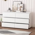 thumbnail image 1 of MONSLIPA 6 Drawer Dresser for Bedroom, Storage Organizer Chest of Drawers for Living Room Hallway Entryway, White, 1 of 8