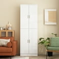 thumbnail image 1 of MONSLIPA 70.9''H Freestanding Pantry Cabinet with 4 Doors & 6 Shelves White, 1 of 6