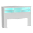 thumbnail image 1 of MONSLIPA Bookcase Headboard with LED Light and Remote, Wood Full Queen Bookcase Headboard with Storage Shelf White, 1 of 5