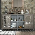 thumbnail image 1 of MONSLIPA Buffet Sideboard Accent Table, Console Table Storage Cabinet with Sliding Mirror Doors,Gray, 1 of 8