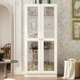 thumbnail image 1 of MONSLIPA Display Curio Cabinet with Tempered Glass Door, 6 Shelves - White, 1 of 6