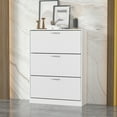 thumbnail image 1 of MONSLIPA Entryway Shoe Cabinet with 3 Tipping Bucket Drawers, 3-Tier Shoe Rack Storage Organizer, White, 1 of 7