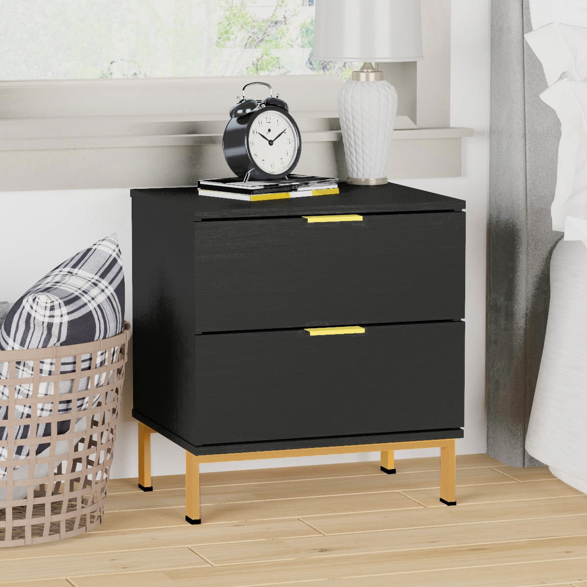 MONSLIPA Nightstand with 2 Drawers, End Table Storage Wood — free download