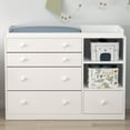 thumbnail image 1 of MONSLIPA Nursery Dresser Baby Dresser with 5 Drawer & 2 Shelves, White Wood Chest of Drawers for Storage, Bedroom Nursery, White (47.2"L x 19.7"W x 33.3"H), 1 of 8