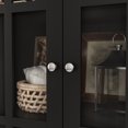 thumbnail image 1 of MONSLIPA Stylish Black Home Office Pantry Display Cabinet - 55.1", 2 Glass Doors & 1 Drawer, Bookshelf Design, 1 of 1