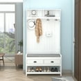 thumbnail image 1 of MONSLIPA White Hall Tree, Storage Bench and Coat Rack, 1 of 7