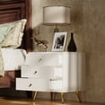thumbnail image 1 of MONSLIPA White Nightstand Bedside Table with 3 Storage Drawers for Bedroom, 1 of 7
