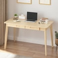 thumbnail image 1 of MONSLIPA Writing Study Table with 2 Drawers, Cumputer Desk for Home Office, Oak, 47.2"*21.7", 1 of 7