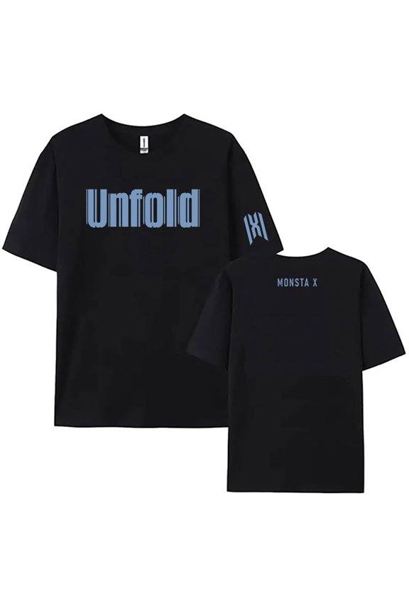 MONSTA X Unfold Graphic T-shirt Summer O-neck Short Sleeve T shirts Casual Tees