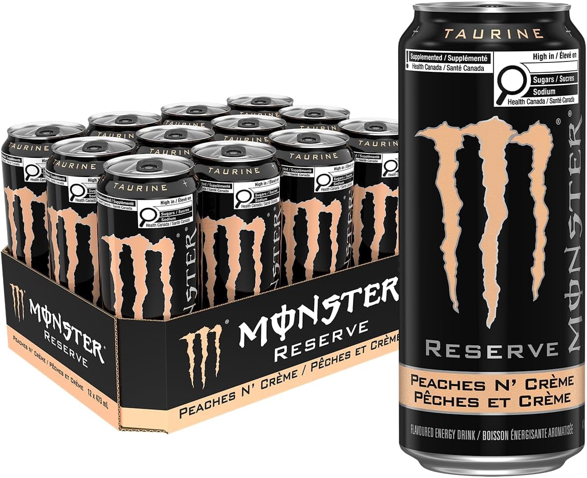 MONSTER ENERGY Reserve Peaches N' Crème 12 Pack 473 mL imported from Canada