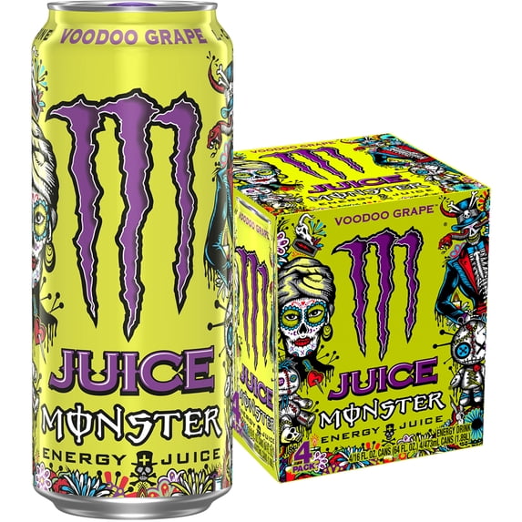 Juice Monster Voodoo Grape Energy Drink 4 Pack 16 fl oz Can