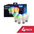 thumbnail image 1 of Monster A19 Smart LED Light Bulb WiFi RGB Color Changing Dimmable Tunable White 2700K-6500K E26 800 Lumens App Voice Control Alexa Google Home, 4-Pack, 1 of 9