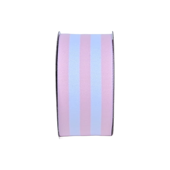 Gwen Studios 1.5" Powder Pink and White Monostripe Ribbon, 3 Yards