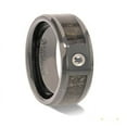 thumbnail image 1 of MONTANA Black Ceramic Ombre Deer Antler Inlay Polished Beveled Edges with Black Diamond - 8mm, 1 of 3