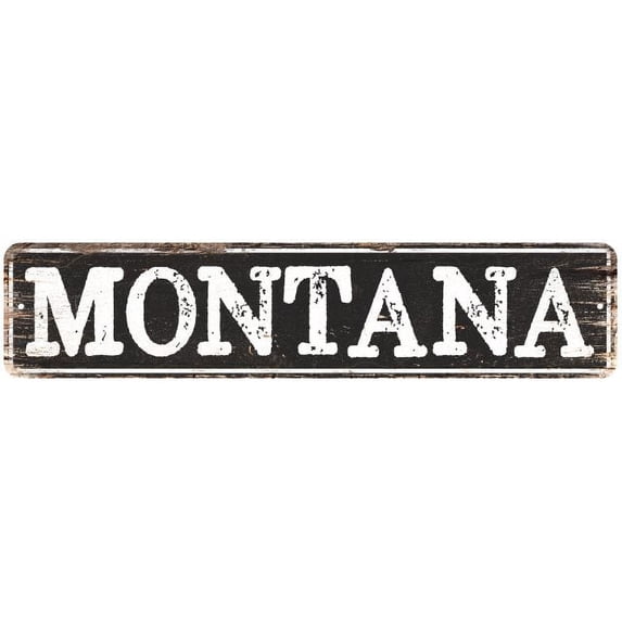 MONTANA Gift Chic Metal Sign Home Decor Cities 4x18 104180007091